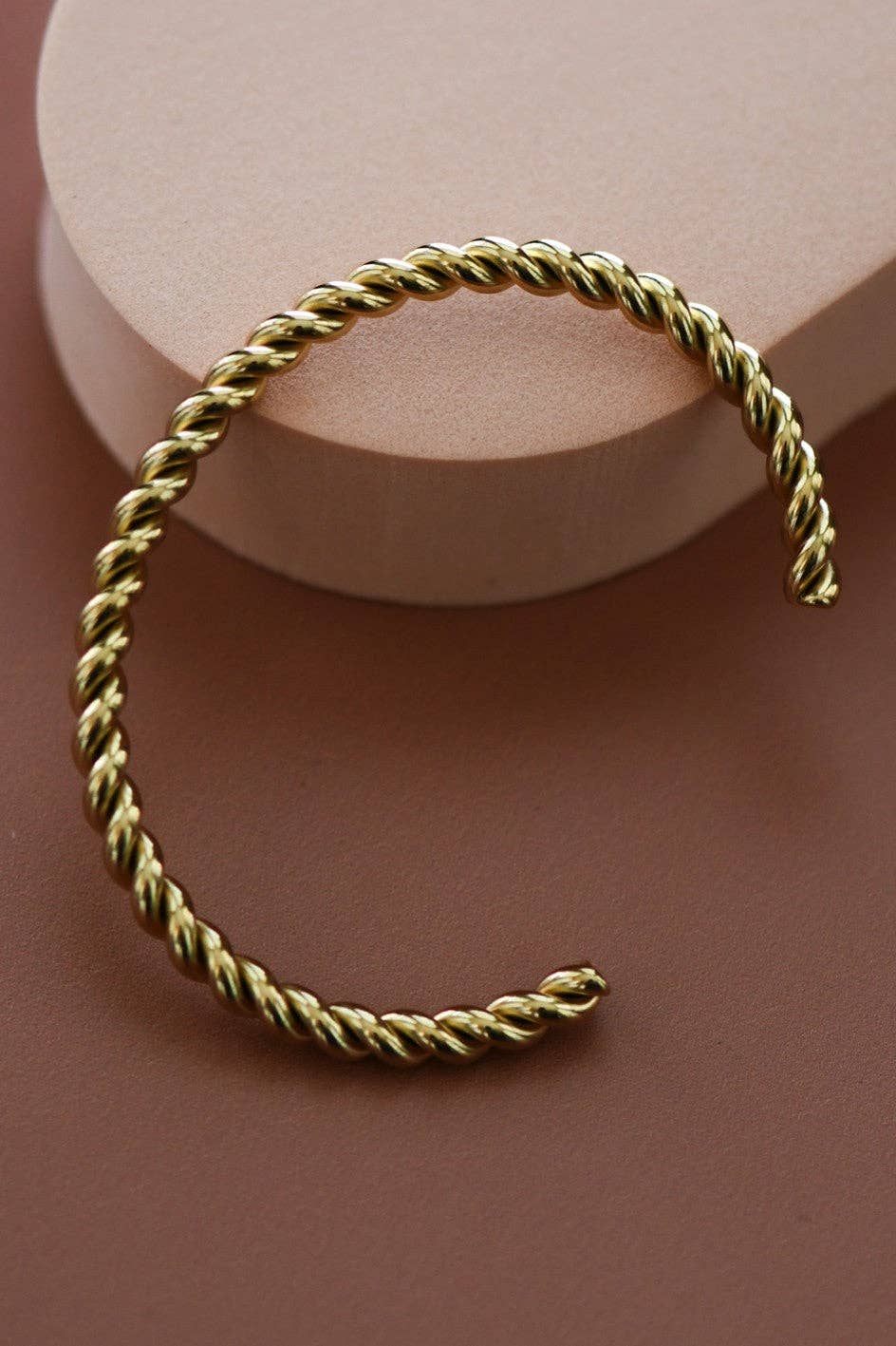Rope Cuff 18K Gold Plated Waterproof Stainless Steel