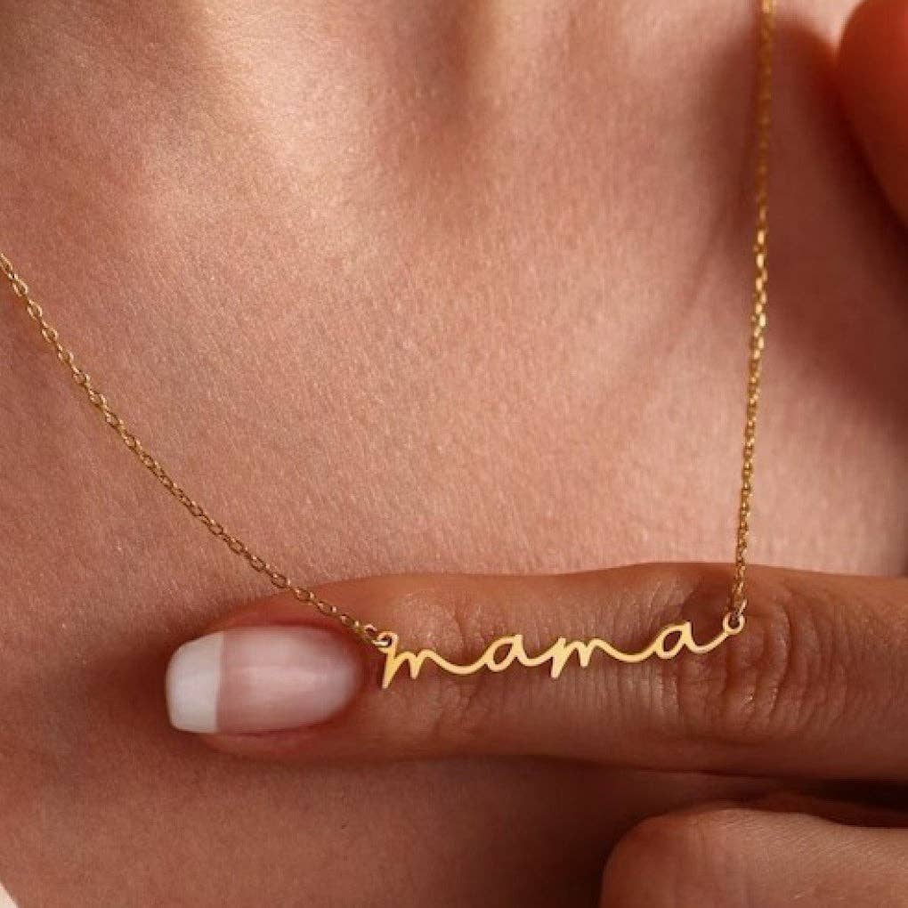 Mama 18K Gold Plated Waterproof Stainless Steel Necklace