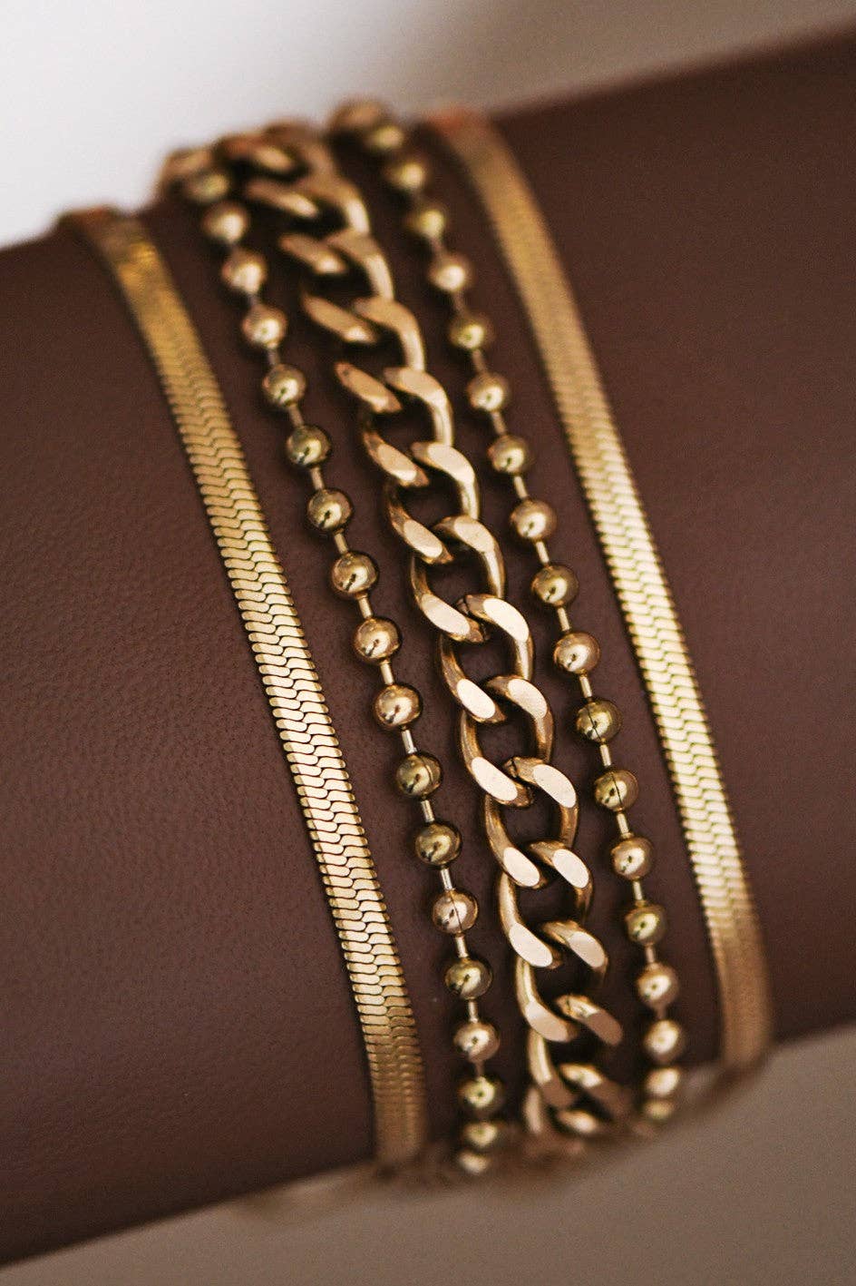 Chain Bracelet 18K Gold Plated Waterproof Stainless Steel