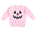 Pink Pumpkin Smiley Halloween Sweatshirt