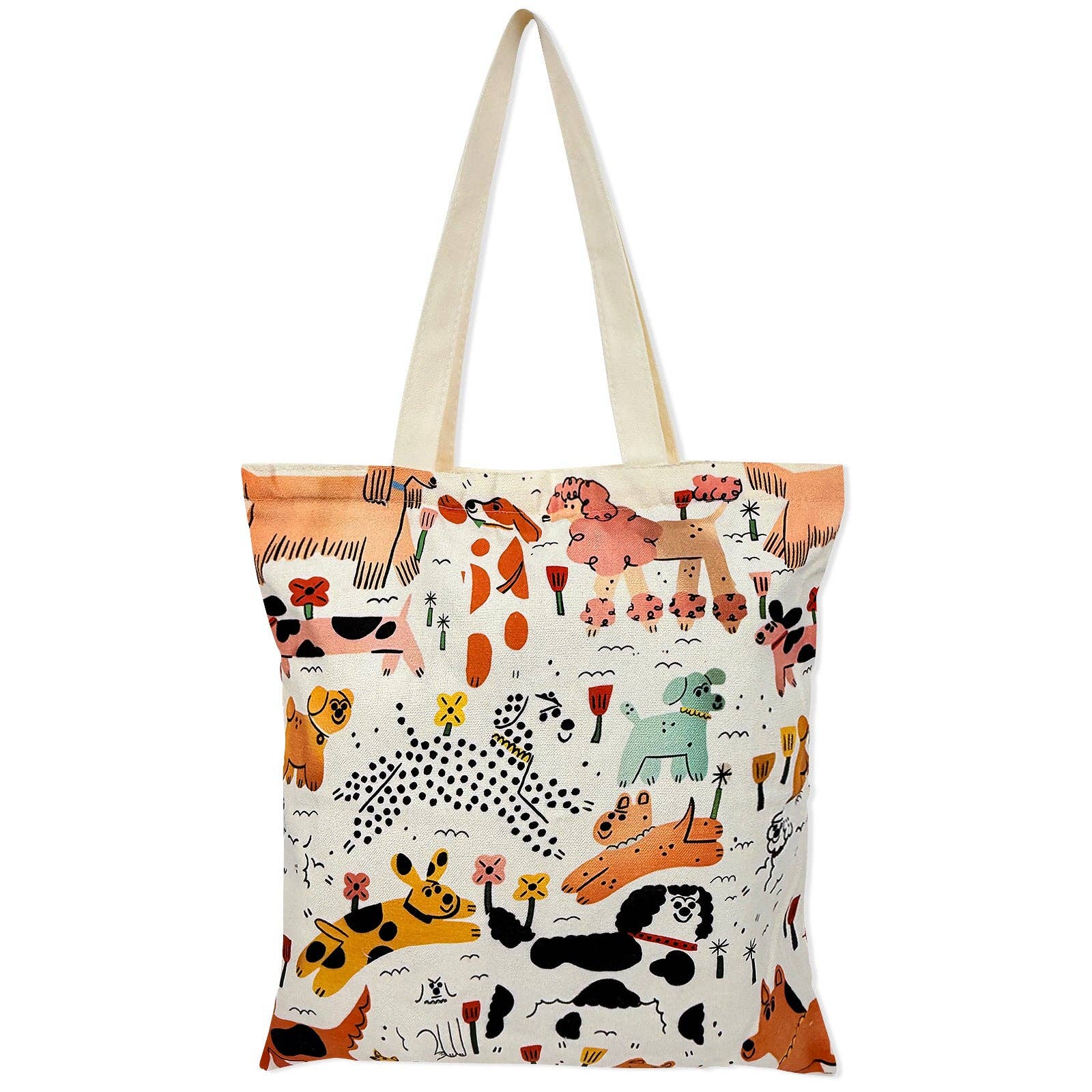 Dogs Zippered Canvas Tote Bag