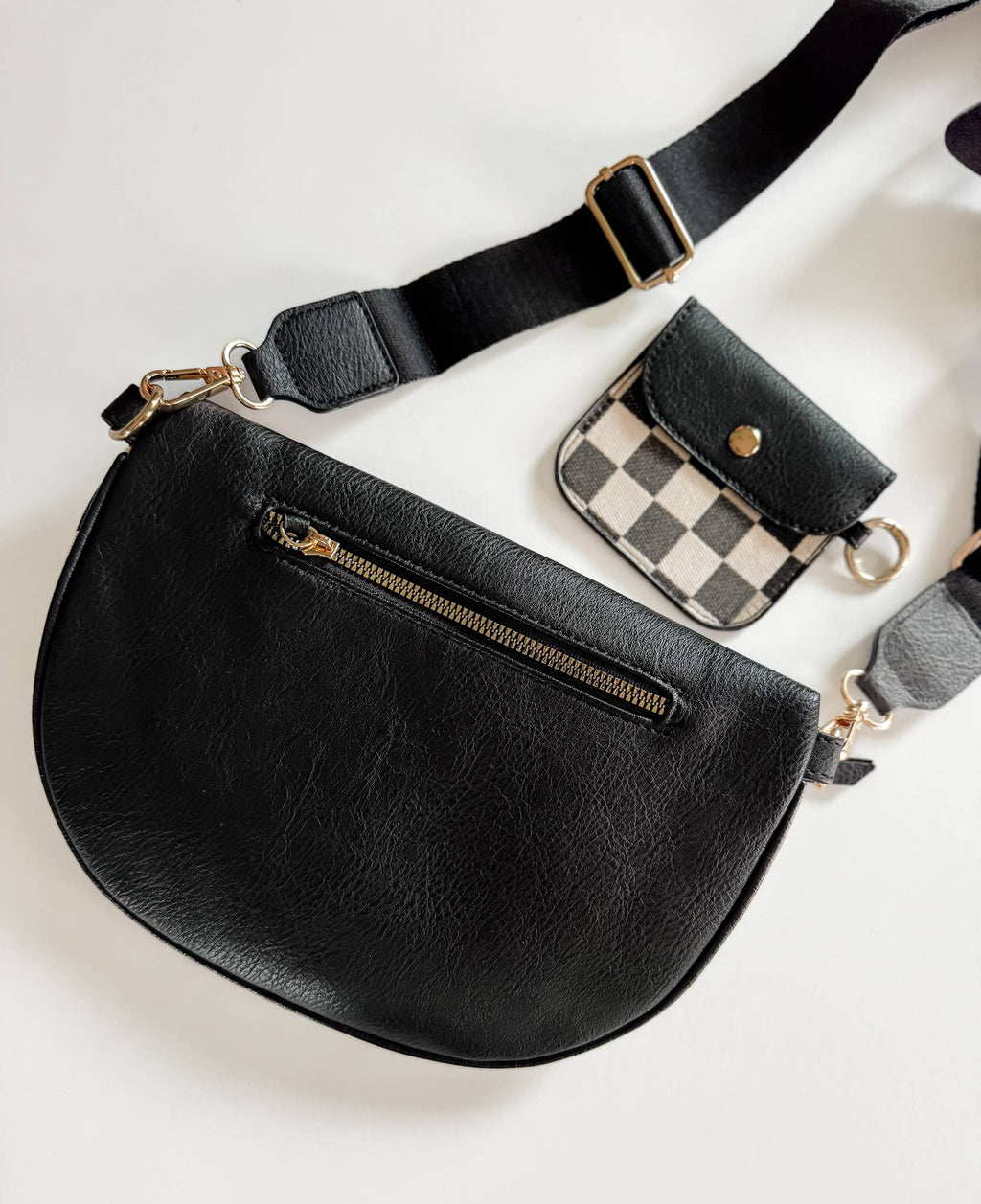 Black Checkered Crossbody Bag