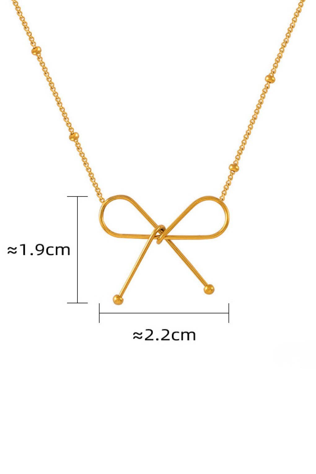 Dainty Bow 18K Gold Plated Waterproof Stainless Steel Necklace