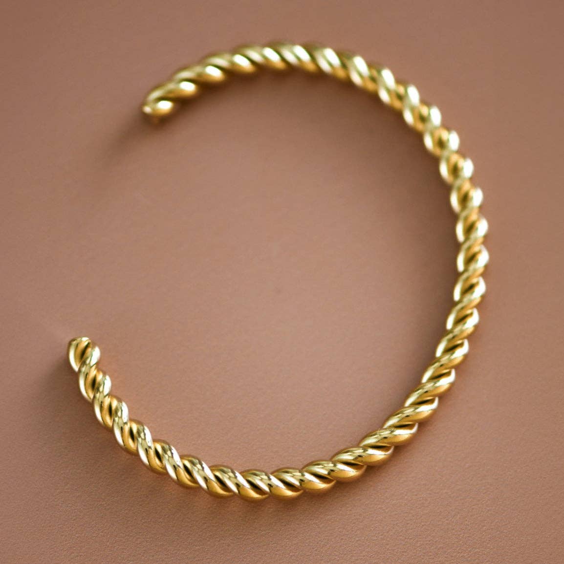 Rope Cuff 18K Gold Plated Waterproof Stainless Steel