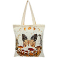 Butterfly and Moon Zippered Canvas Tote Bag