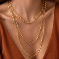 Triple Layer Chunky Chain 18K Gold PVD Plated Waterproof Stainless Steel Necklace