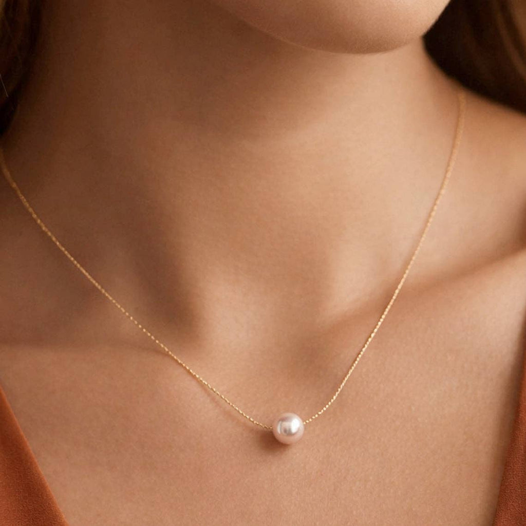 Pink Pearl 18K Gold Plated Waterproof Stainless Steel Freshwater Pearl Necklace