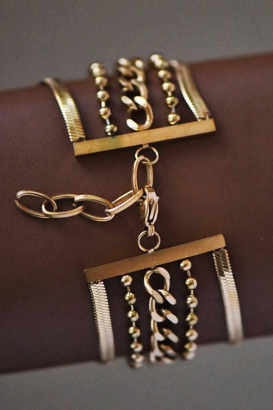 Chain Bracelet 18K Gold Plated Waterproof Stainless Steel