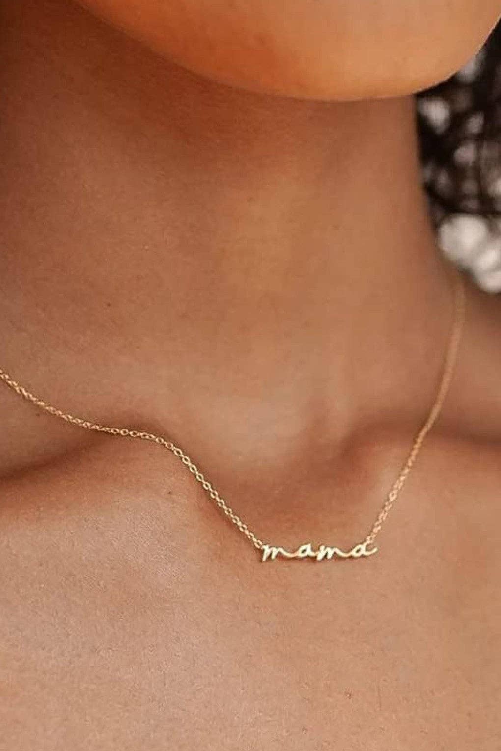 Mama 18K Gold Plated Waterproof Stainless Steel Necklace