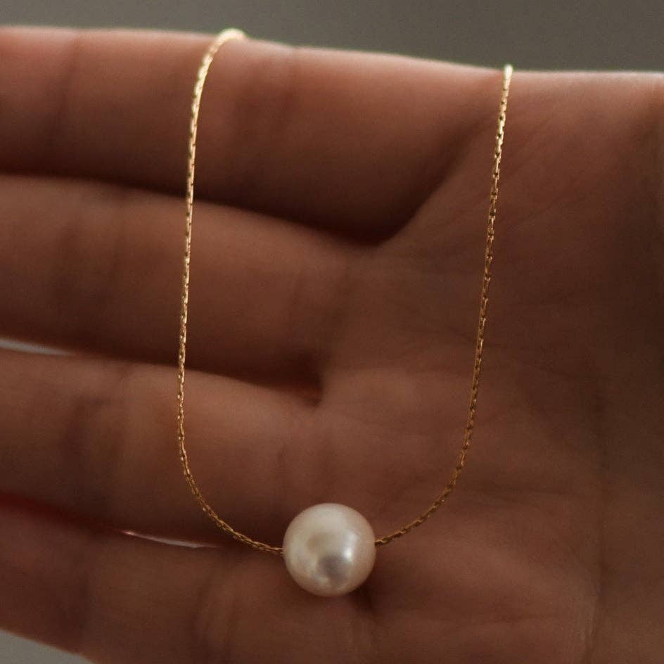 Pink Pearl 18K Gold Plated Waterproof Stainless Steel Freshwater Pearl Necklace