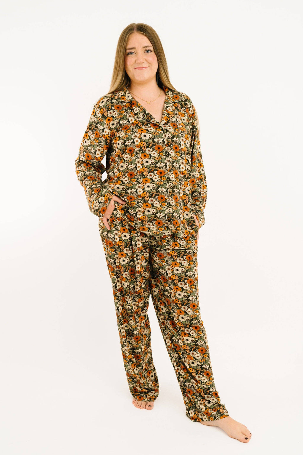 Rustic Blooms Women's Button Up Long Sleeve Set