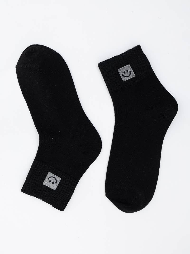 Black Happy Feet Socks