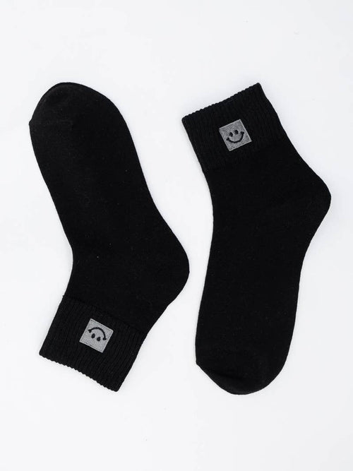 Black Happy Feet Socks
