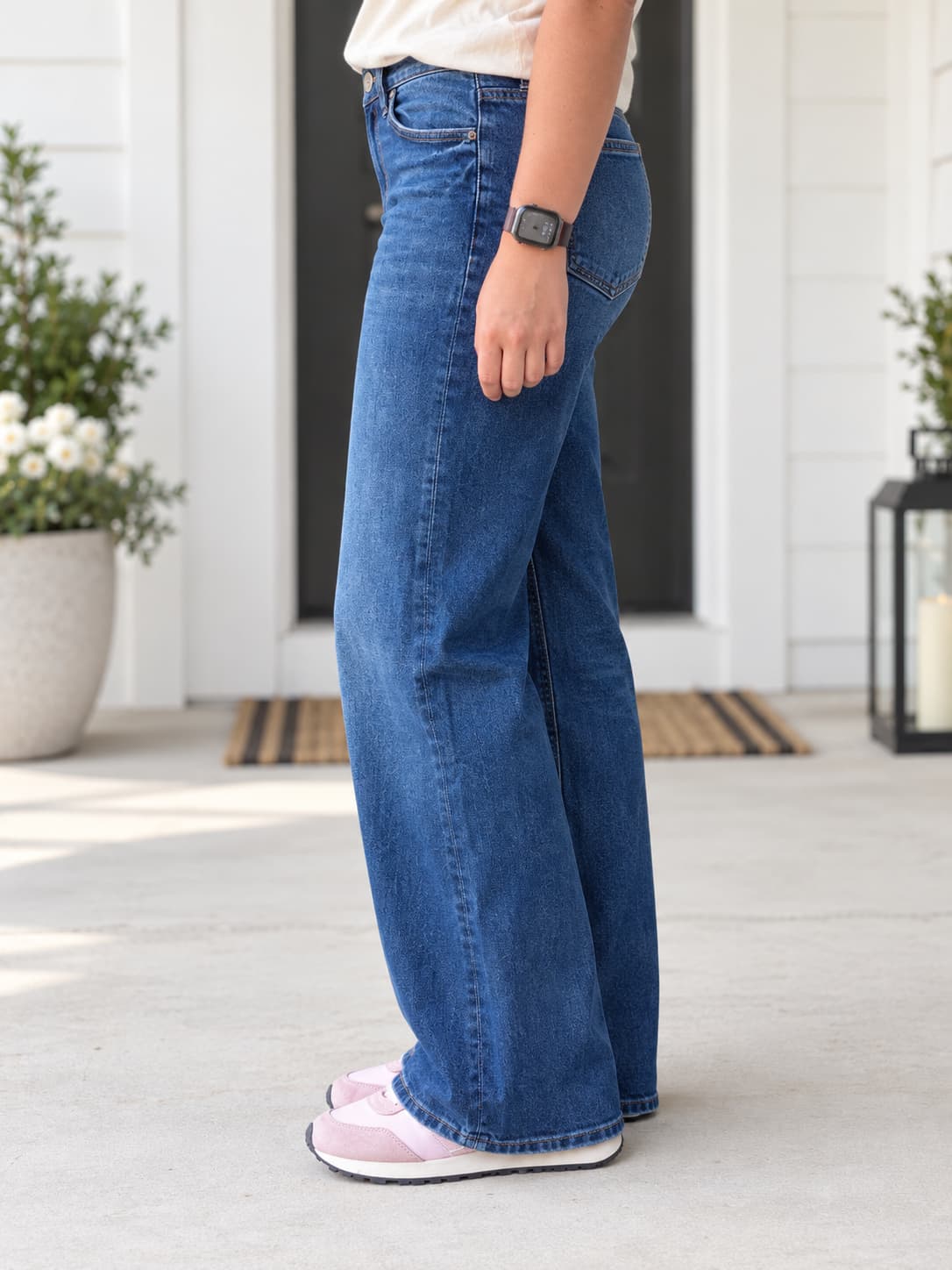 Bayeas Alsa Dark Wash Mid Rise Wide Leg
