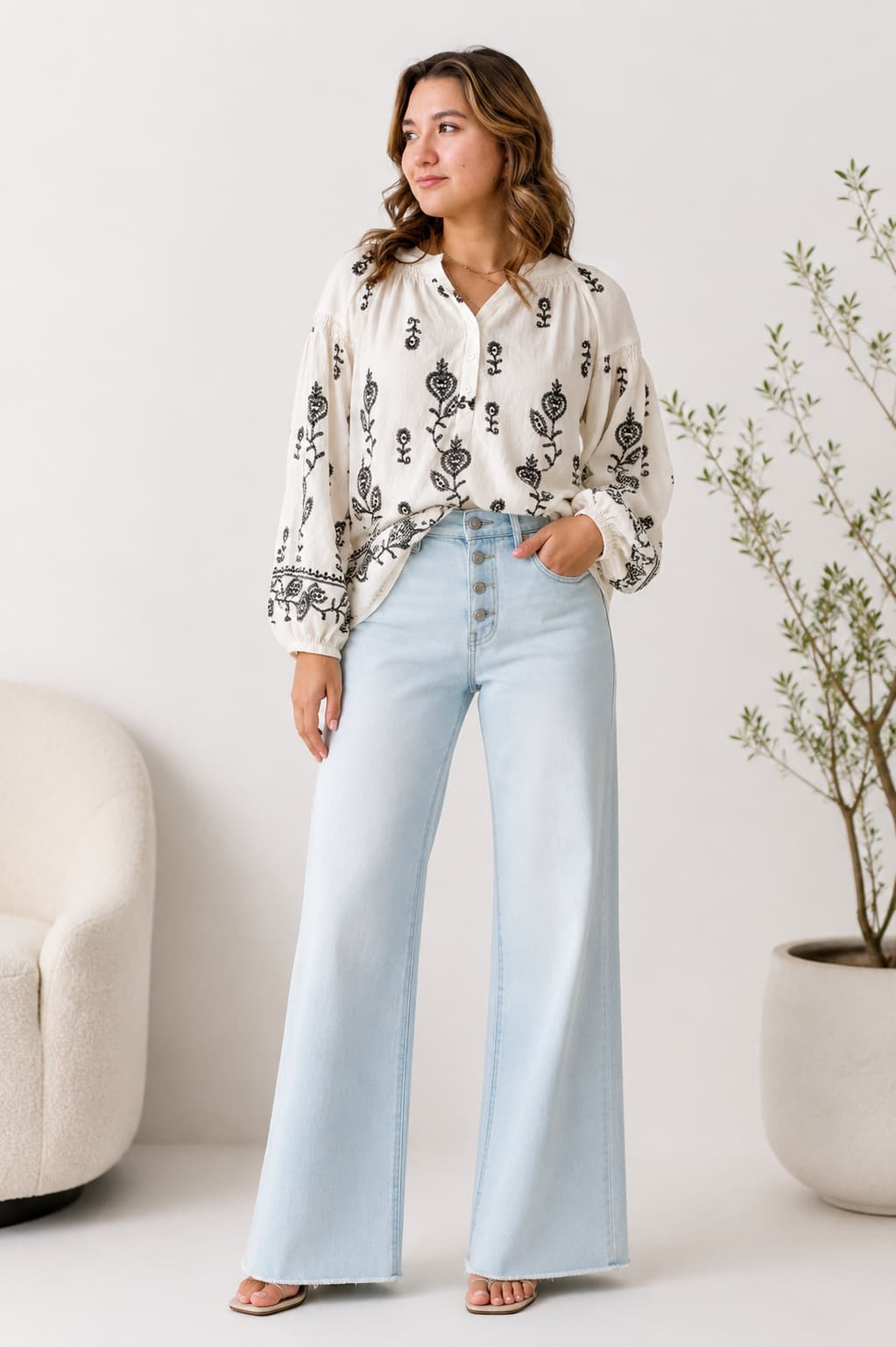 Boho Embroidered Blouse