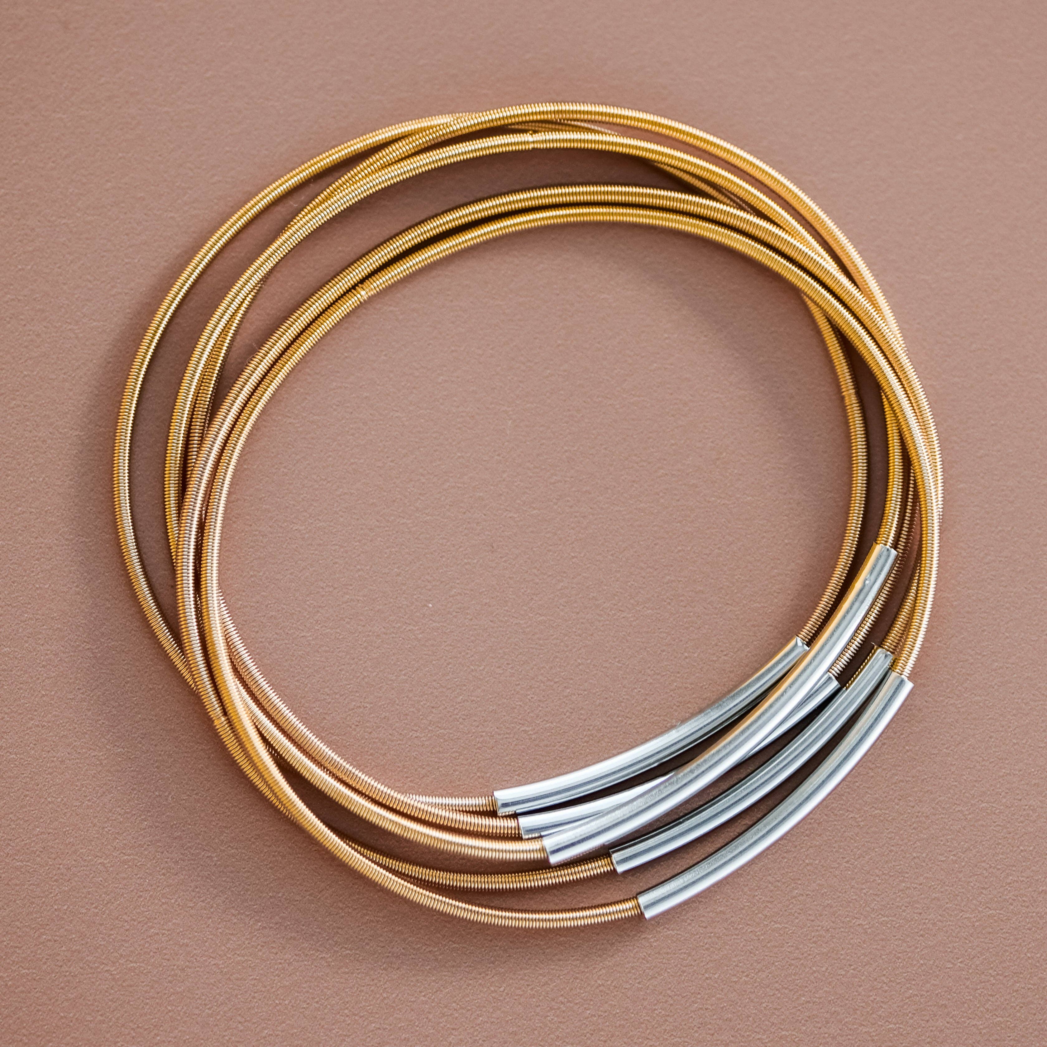 Stretchy Layered Guitar String Bracelet Set