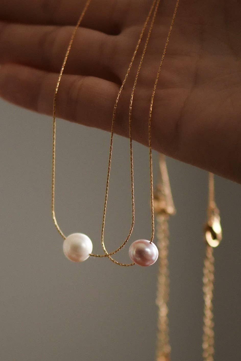 Pink Pearl 18K Gold Plated Waterproof Stainless Steel Freshwater Pearl Necklace