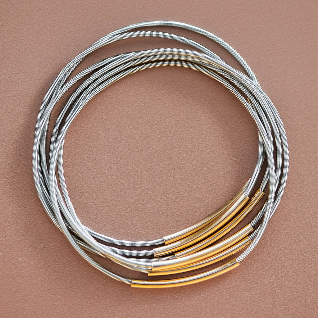 Stretchy Layered Guitar String Bracelet Set