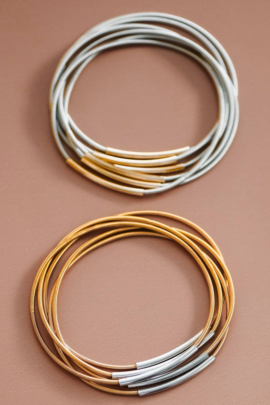 Stretchy Layered Guitar String Bracelet Set