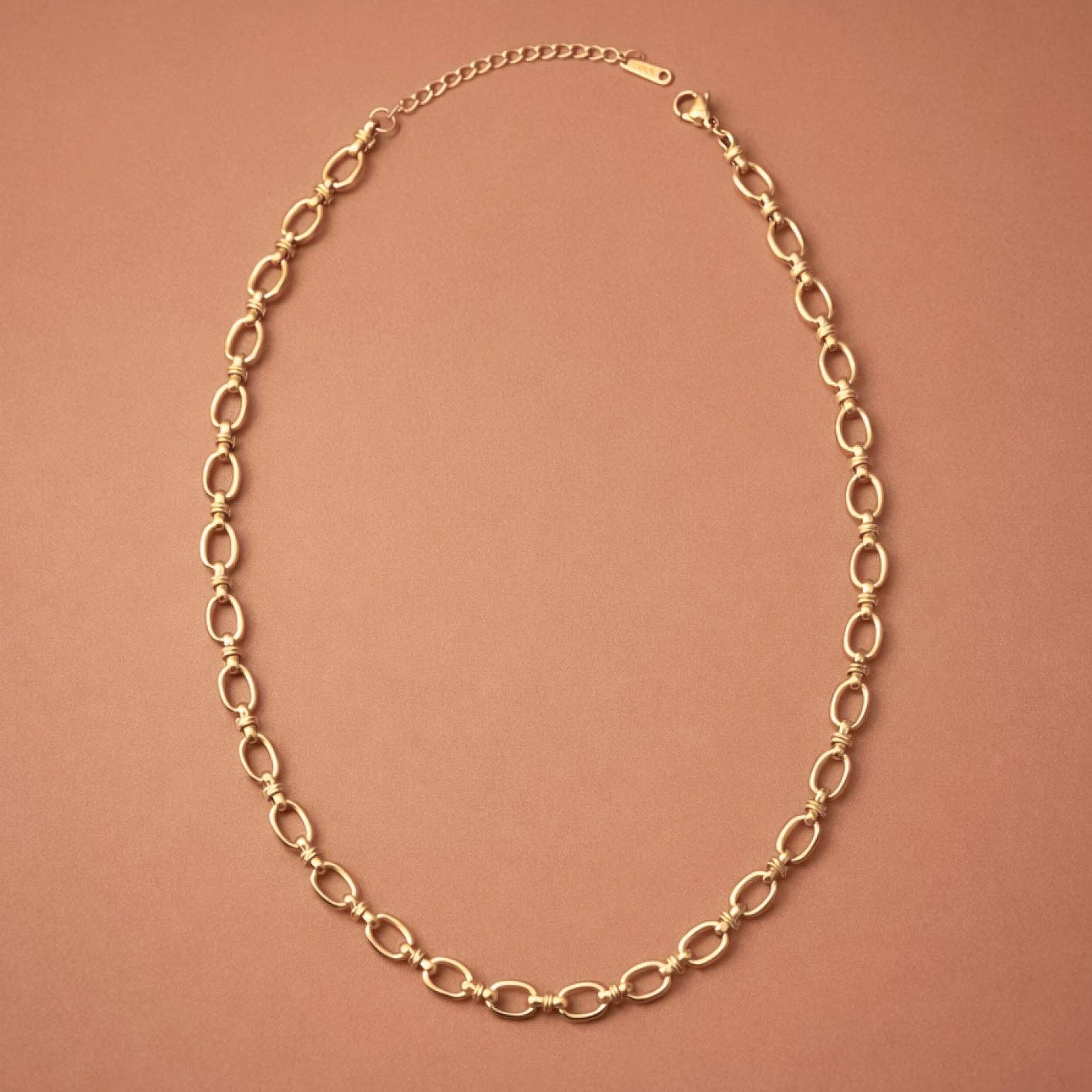 Chain Link 18K Gold Plated Waterproof Stainless Steel Chain Necklace