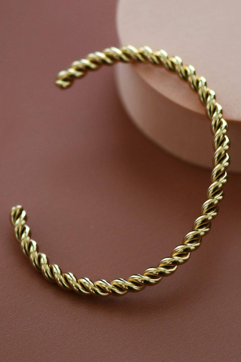 Rope Cuff 18K Gold Plated Waterproof Stainless Steel