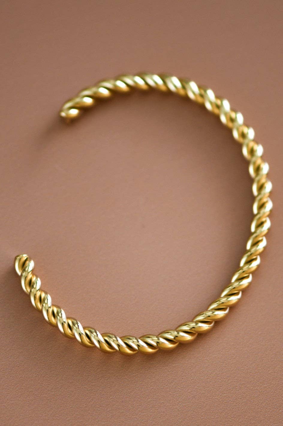 Rope Cuff 18K Gold Plated Waterproof Stainless Steel