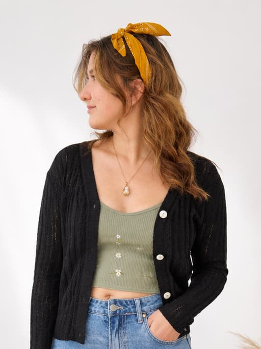 Cotton Daisy Mustard Bandana