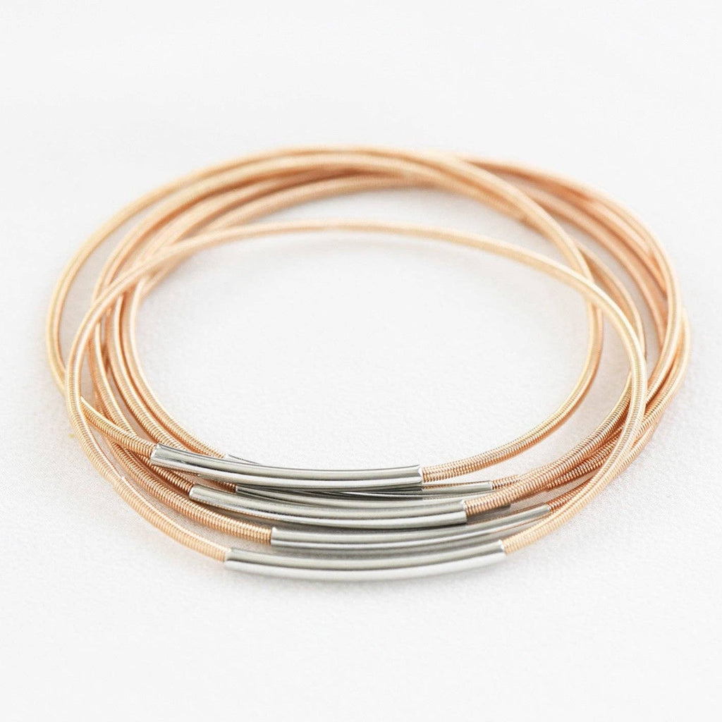 Stretchy Layered Guitar String Bracelet Set