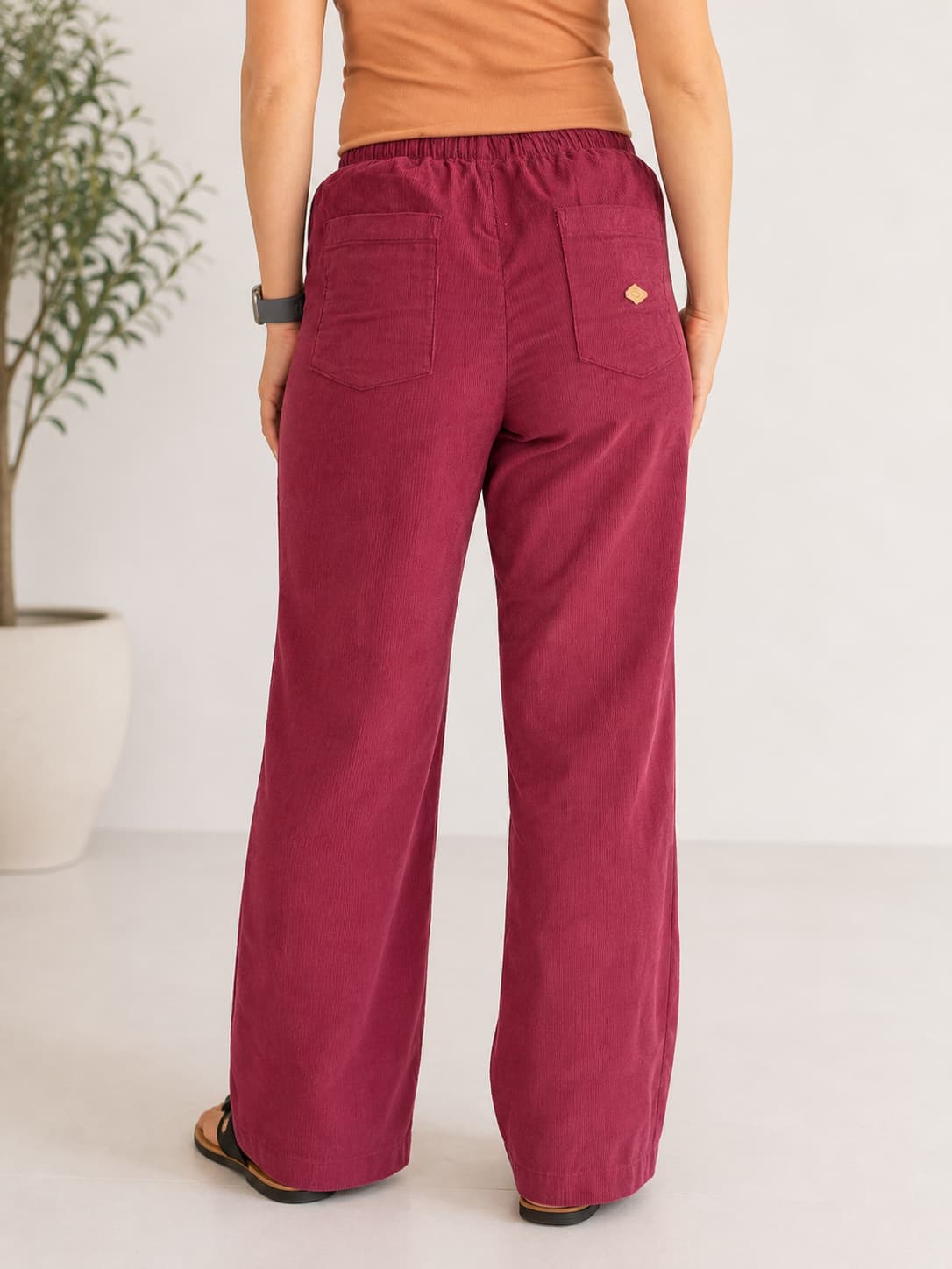 Dark Plum Keepsakes Washed Corduroy Pant