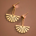 Fan Drop Earrings 18K Gold PVD Plated Waterproof Stainless Steel