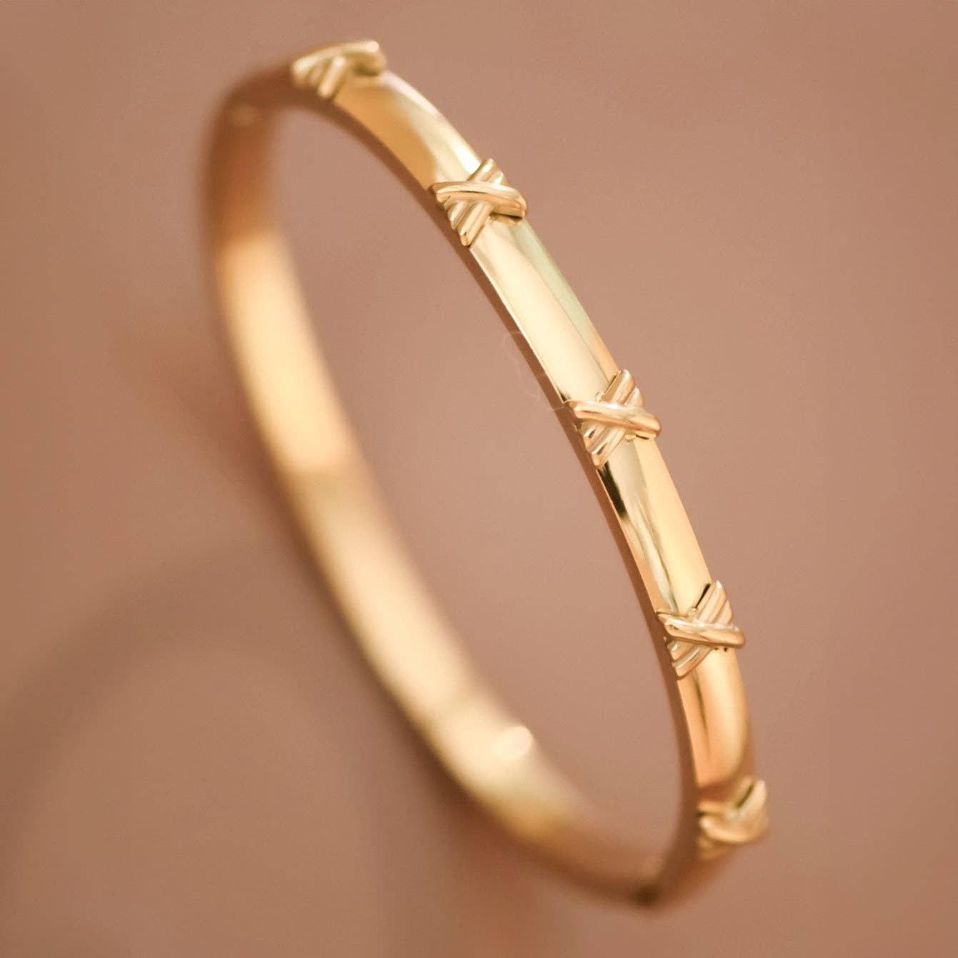 Hinged Bangle 18K Gold PVD Plated Waterproof Stainless Steel