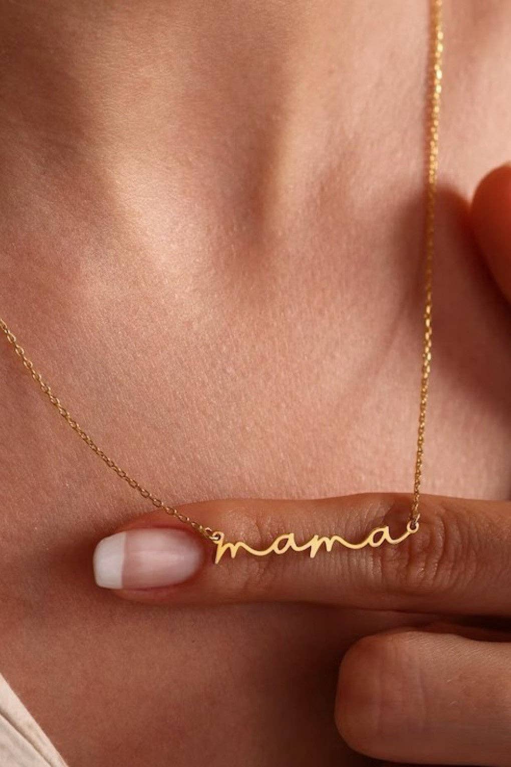 Mama 18K Gold Plated Waterproof Stainless Steel Necklace