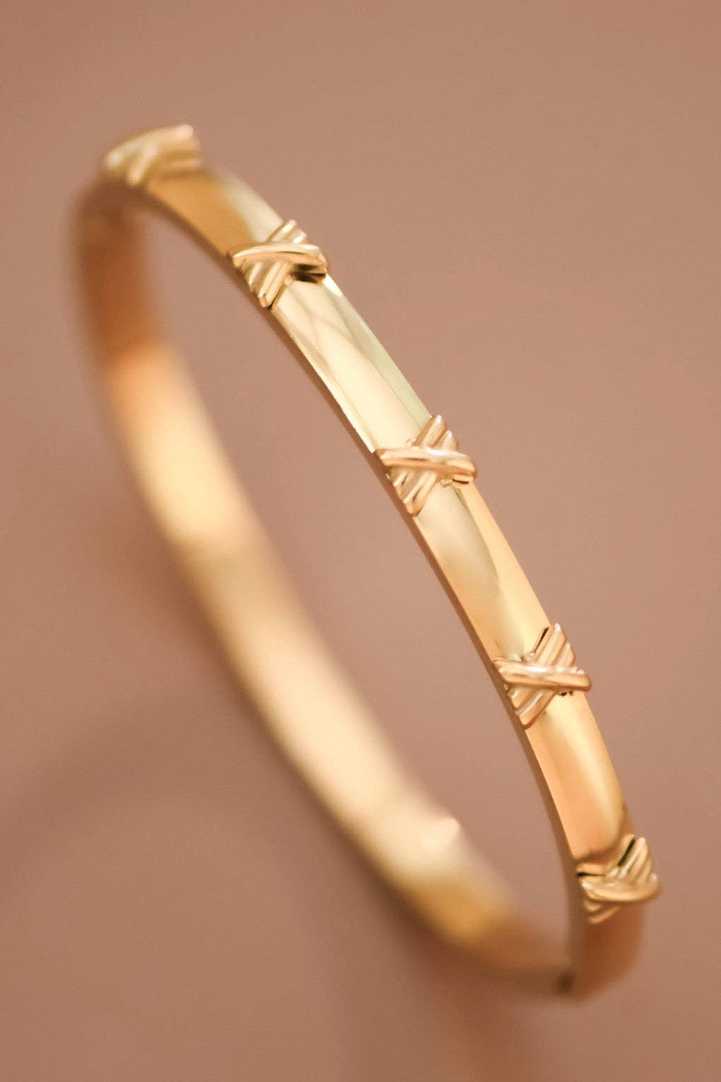 Hinged Bangle 18K Gold PVD Plated Waterproof Stainless Steel