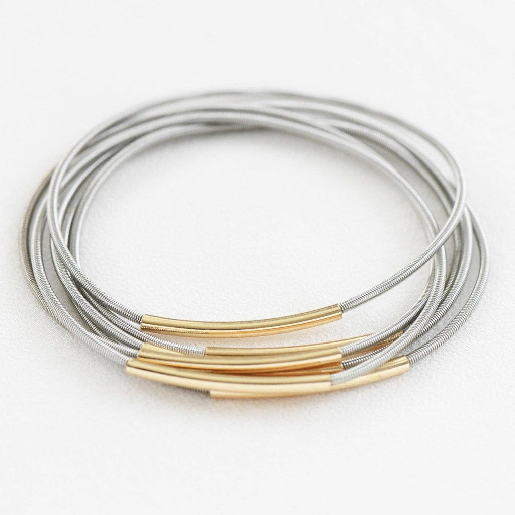 Stretchy Layered Guitar String Bracelet Set