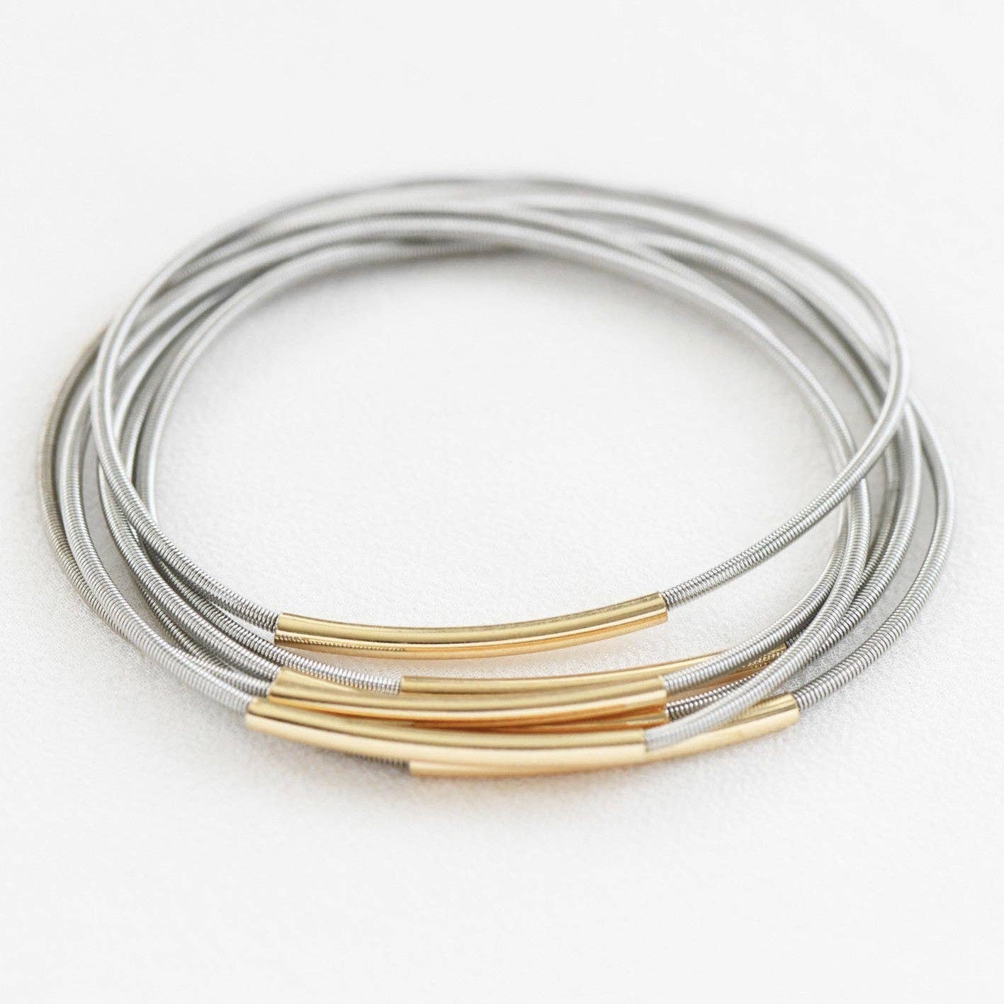 Stretchy Layered Guitar String Bracelet Set