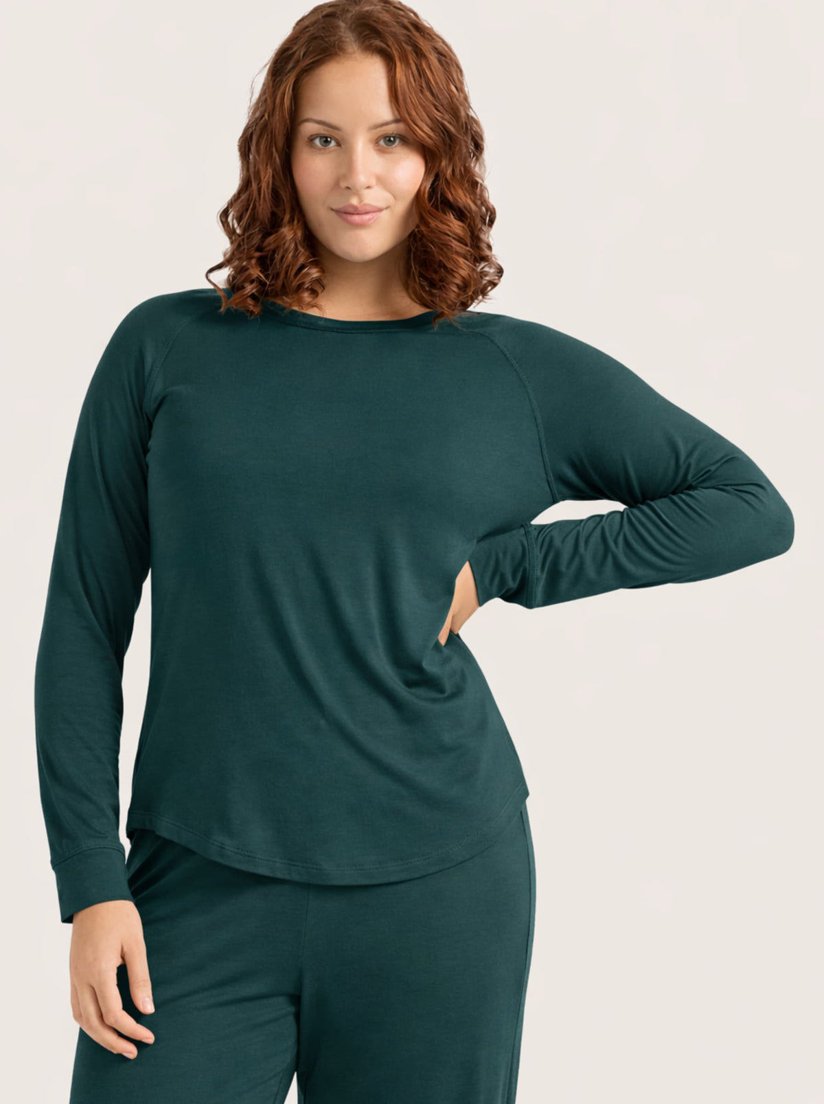 Boody Forest Green Goodnight Raglan Sleep Top