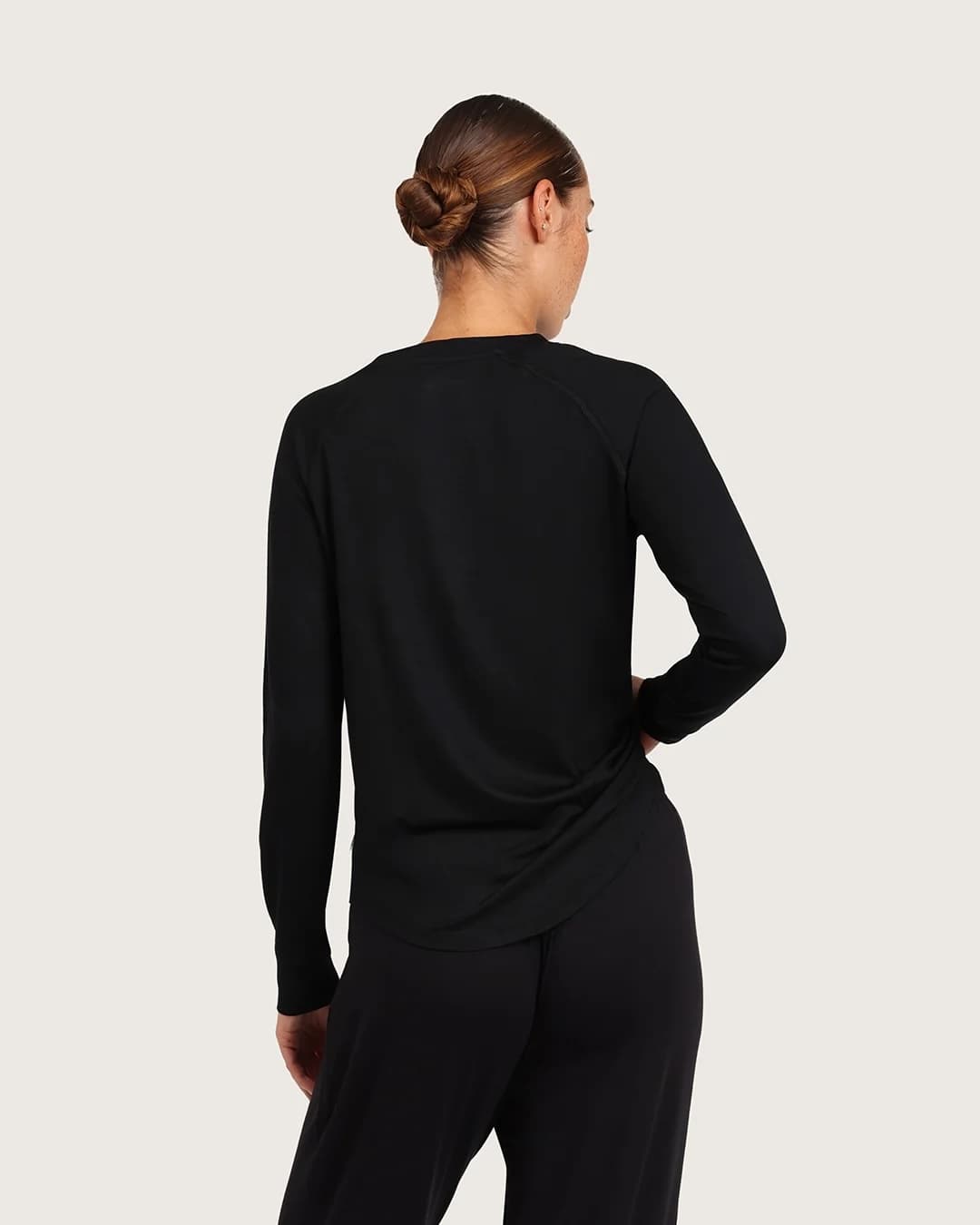 Boody Black Goodnight Bamboo Raglan Sleep Top