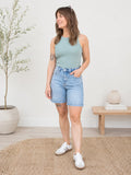 Sage Basic Crew Ribbed Tank Top