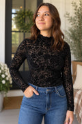 Molly Bracken Lace Love Mesh Velvet Long Sleeve