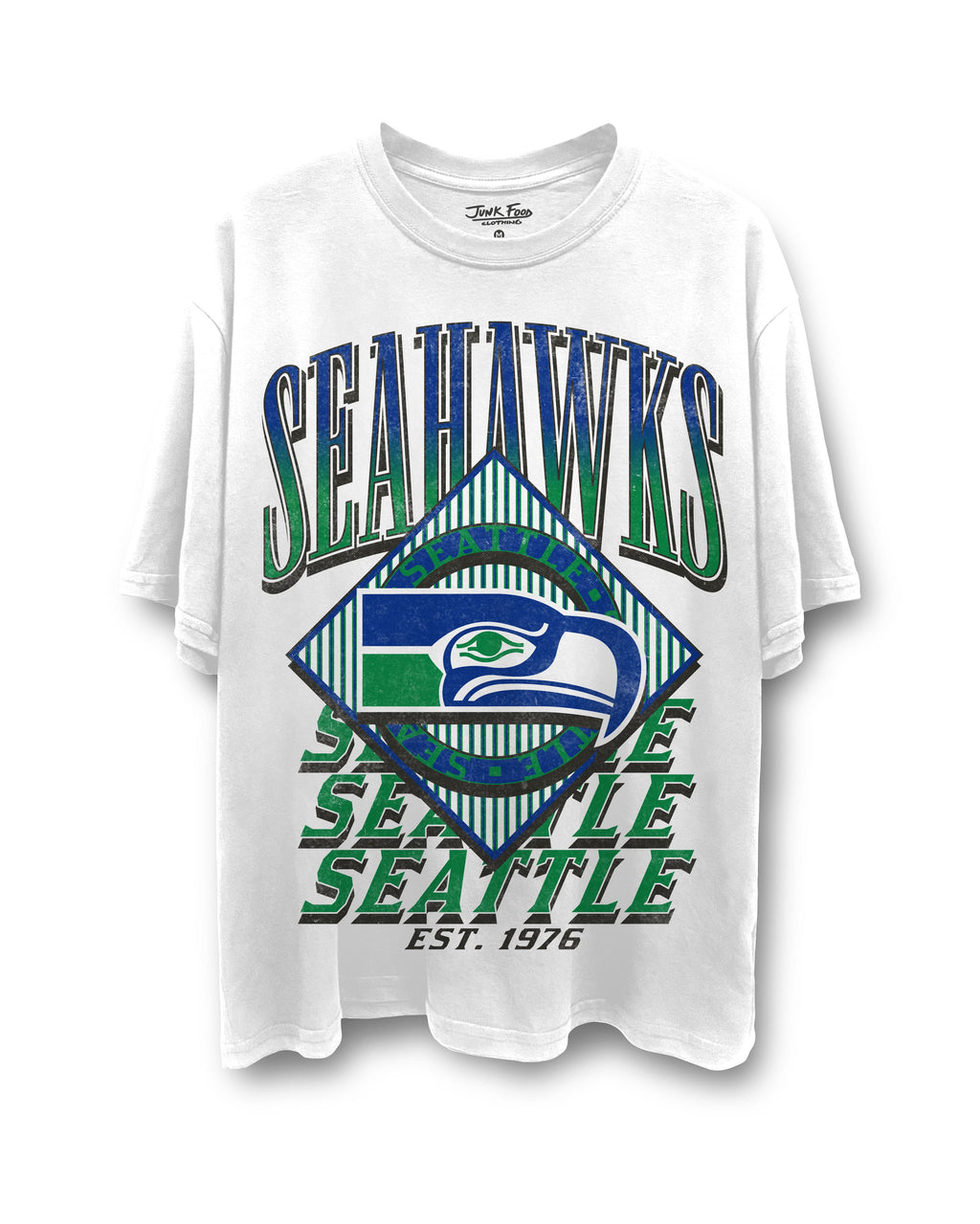 Vintage White Seahawks Oversized Tee