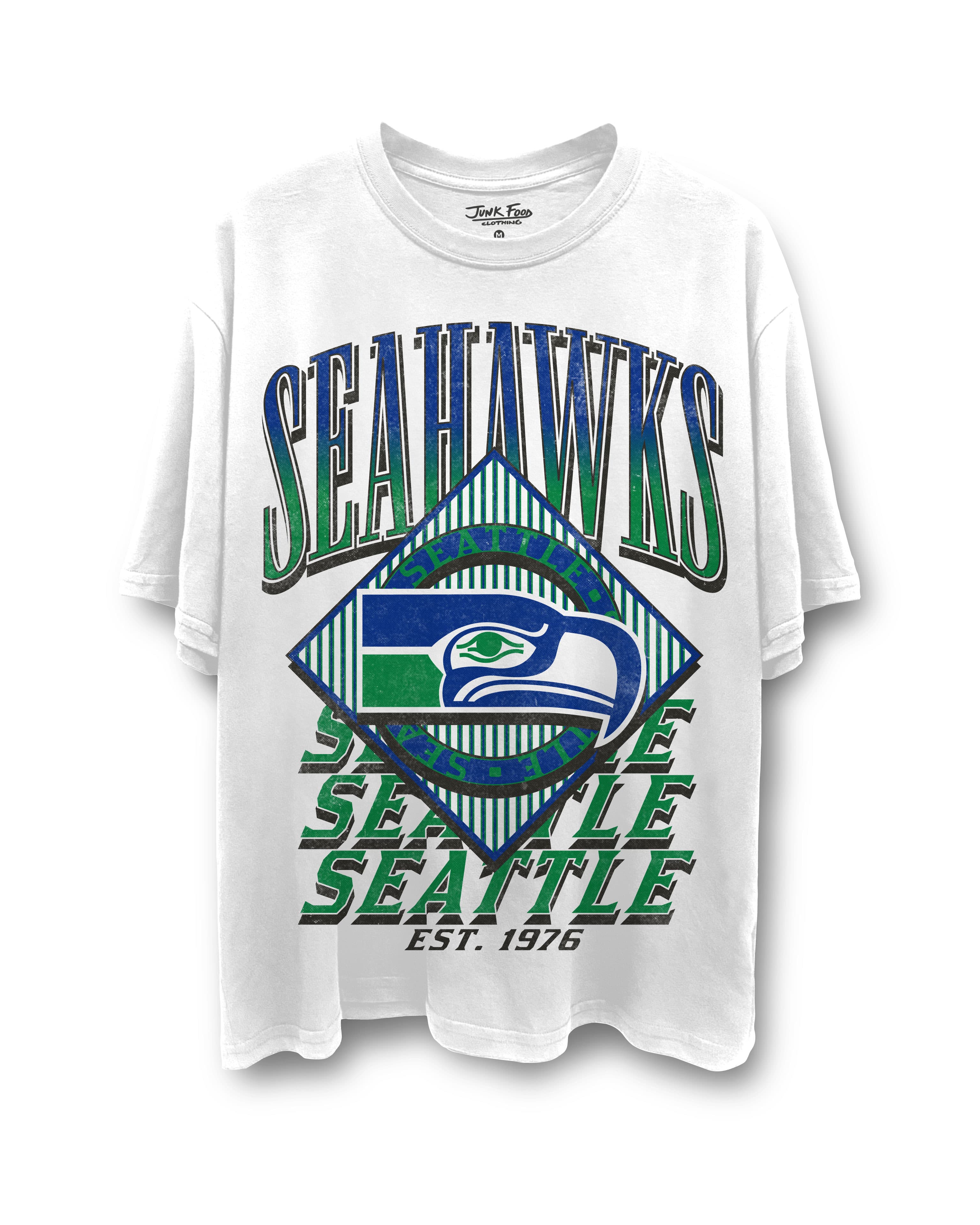 Vintage White Seahawks Oversized Tee