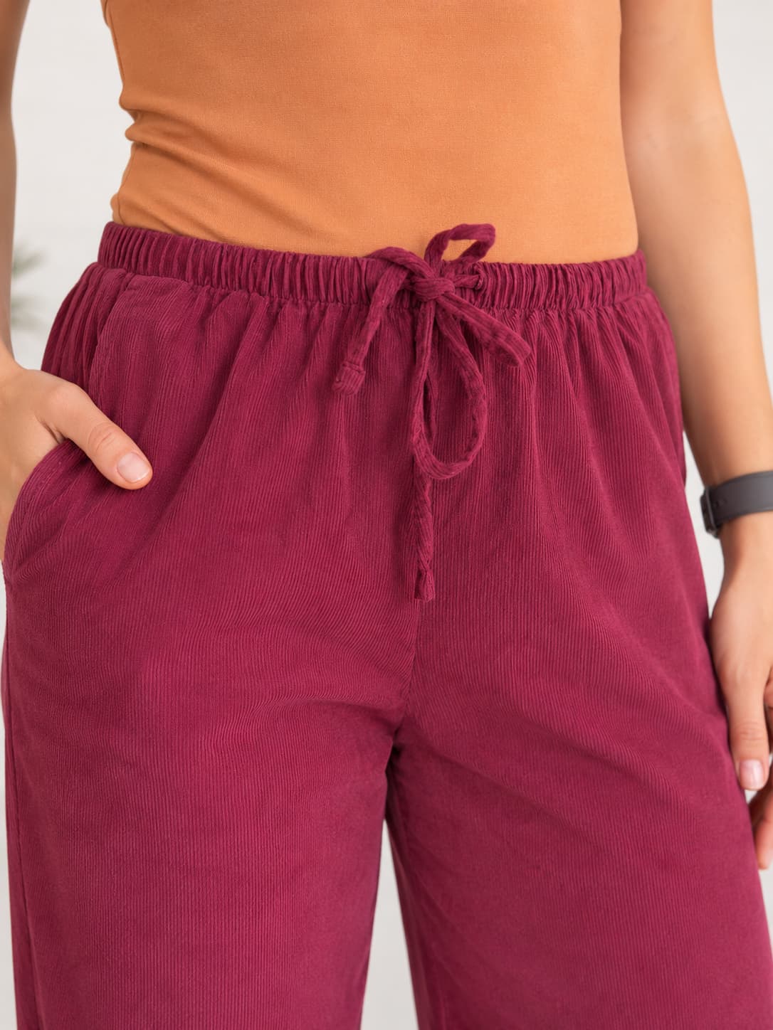 Dark Plum Keepsakes Washed Corduroy Pant