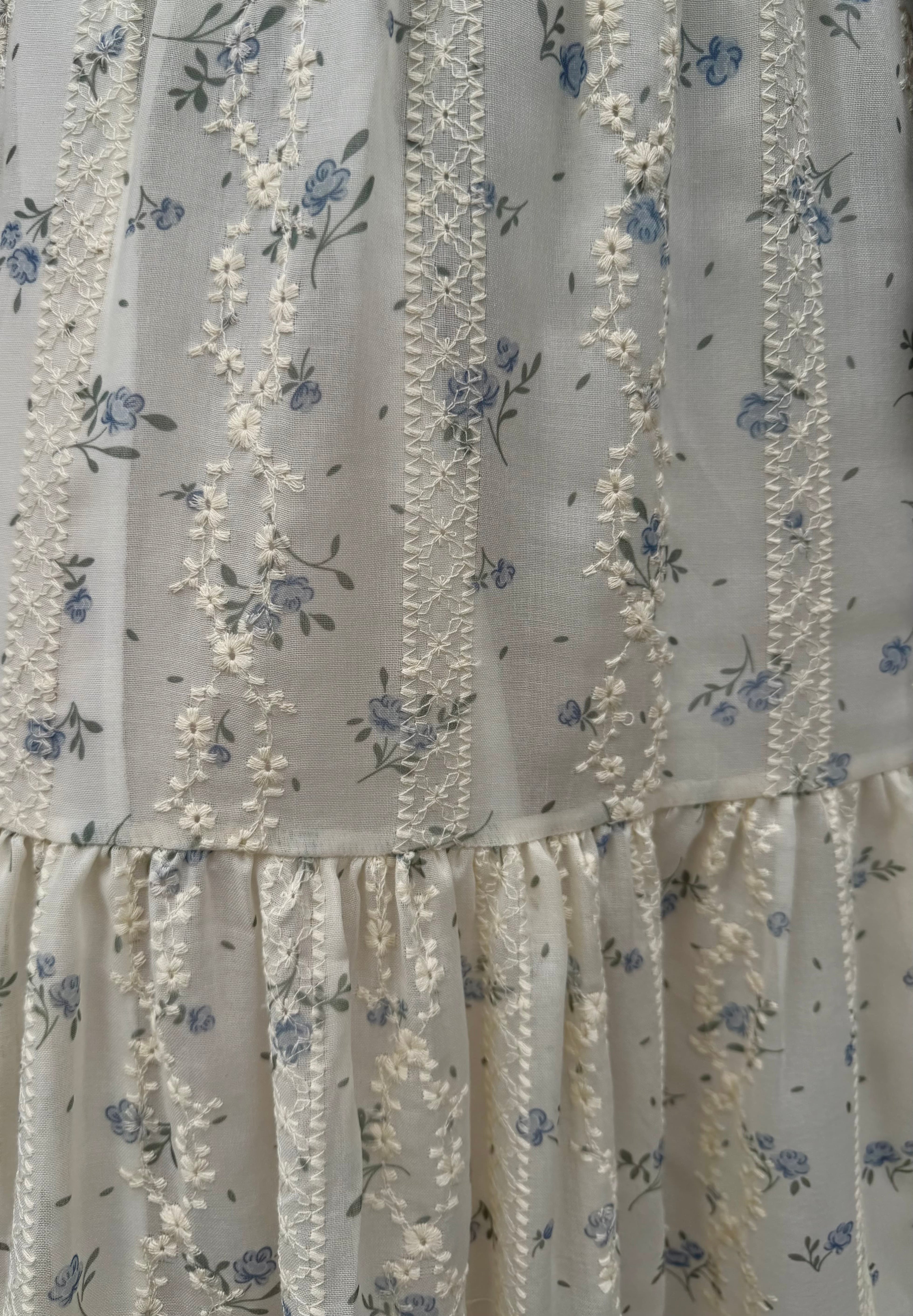 Whimsy Embroidered Tiered Skirt